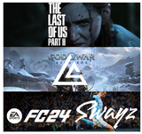 GOW RAGNAROK + LAST OF US PART 2 + FC 24 +PS4/5