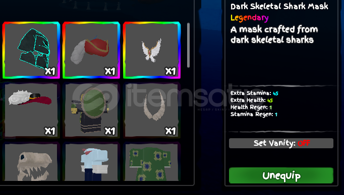 GPO Dark Skeletal Shark Mask GPO Dark Skeletal Shark Mask