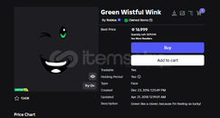 Green Wistful Face | Roblox LIMITED