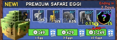 GROW A GARDEN 10X PREMIUM SAFARI EGG