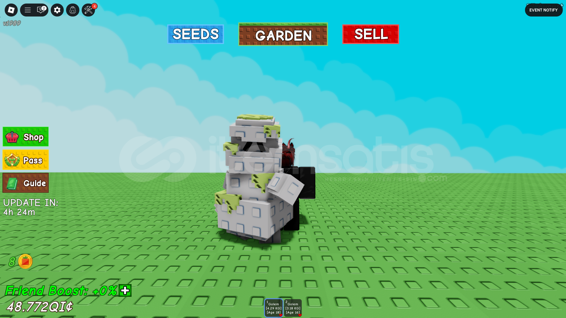 Grow A Garden 2 Adet Golem ! Grow A Garden 2 Adet Golem !