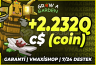⭐Grow A Garden +2.232Qd C$ (coin)⭐