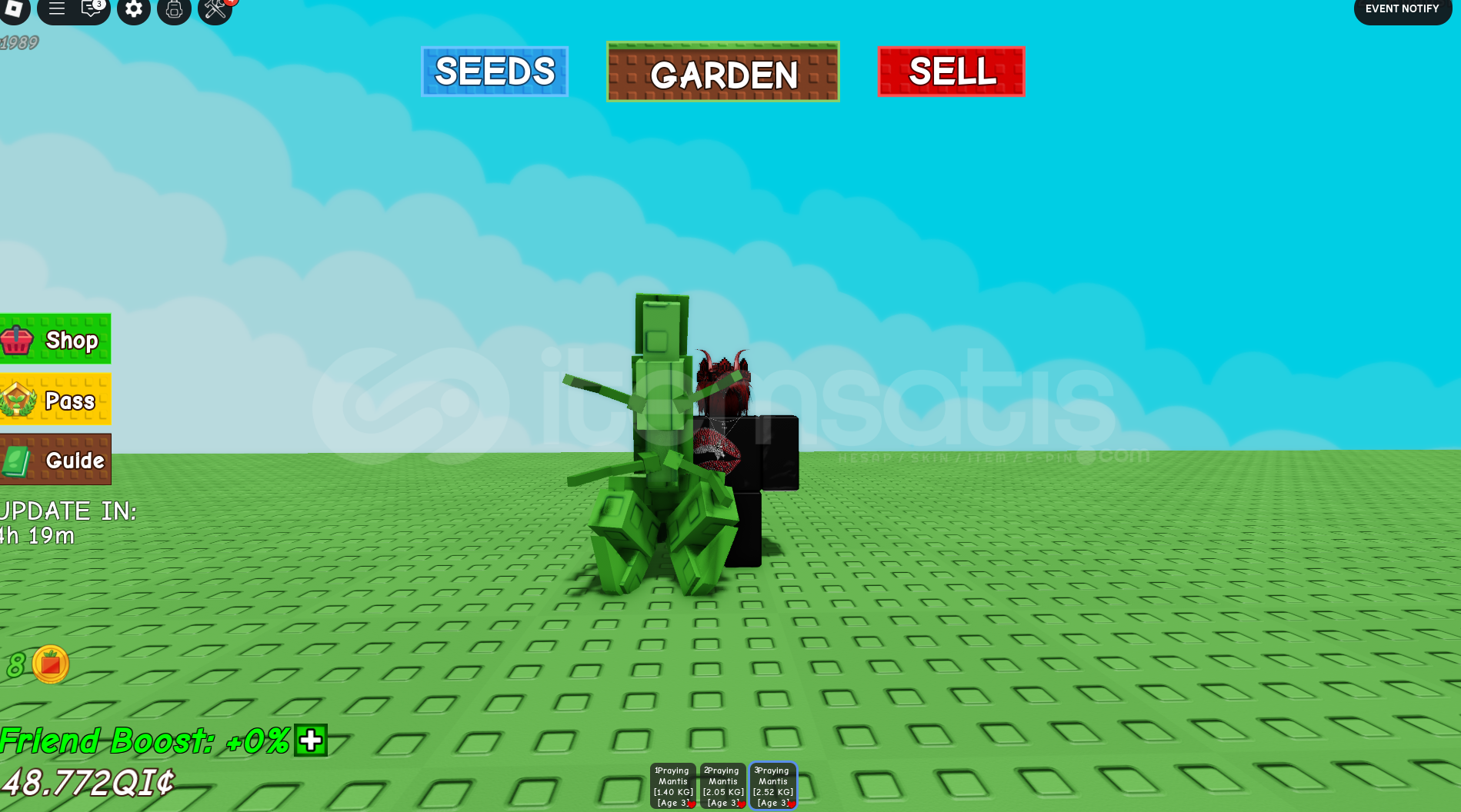 Grow A Garden 3 Adet Praying Mantis ! Grow A Garden 3 Adet Praying Mantis !