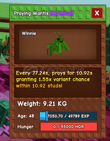 Grow a garden 45 age mantis