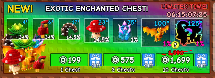 Grow A Garden EXOTIC ENCHANTED CHEST 3 Chest Grow A Garden EXOTIC ENCHANTED CHEST 3 Chest
