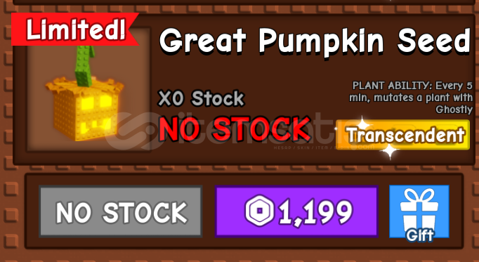 Grow a Garden Great Pumpkin Seed Grow a Garden Great Pumpkin Seed