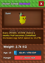 grow a garden limited chicken zombie 15 age