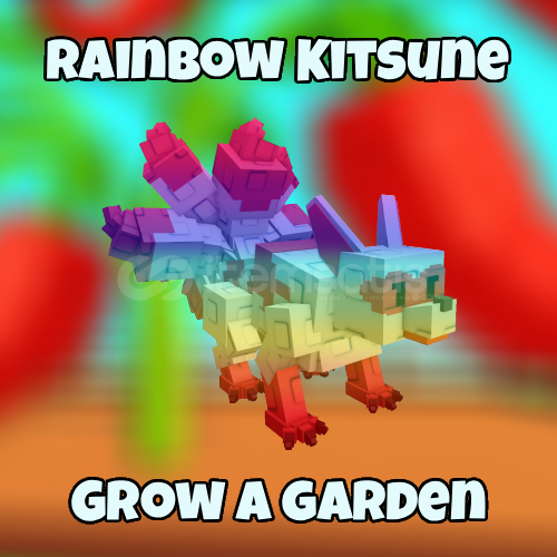 grow a garden Rainbow red kitsune  grow a garden Rainbow red kitsune
