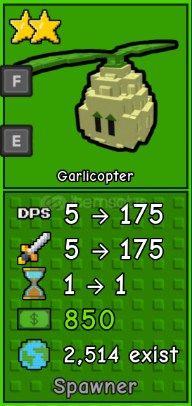 Grow a garden tower defense GARLICOPTER Grow a garden tower defense GARLICOPTER