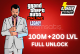 GTA LEGACY 100M DOLAR + 200LVL Full Unlock+BONUS