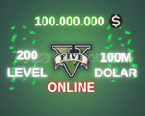 GTA Online 100M DOLAR+200 LVL Full Unlock+bonus