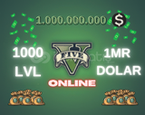 GTA Online 1MR DOLAR+1000LVL Full Unlock+bonus