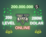 GTA Online 200M DOLAR+200 LVL Full Unlock+bonus