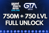 ⭐GTA Online 750M + 750 Level + Full Unlock!⭐