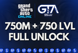 ⭐GTA Online 750M + 750 Level + Full Unlock⭐