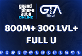 ⭐ GTA Online 800m + 300 Level + Full Unlock ⭐