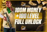 ⭐[GTA V] 100M CASH + 100 LEVEL + FULL UNLOCK⭐