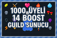 Guild 1 aylık 14 boostlu 1000 Üyeli Sunucu