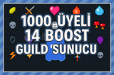 Guild 1 aylık 14 boostlu 1000 Üyeli Sunucu