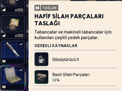 Hafif Silah Parçaları Taslağı