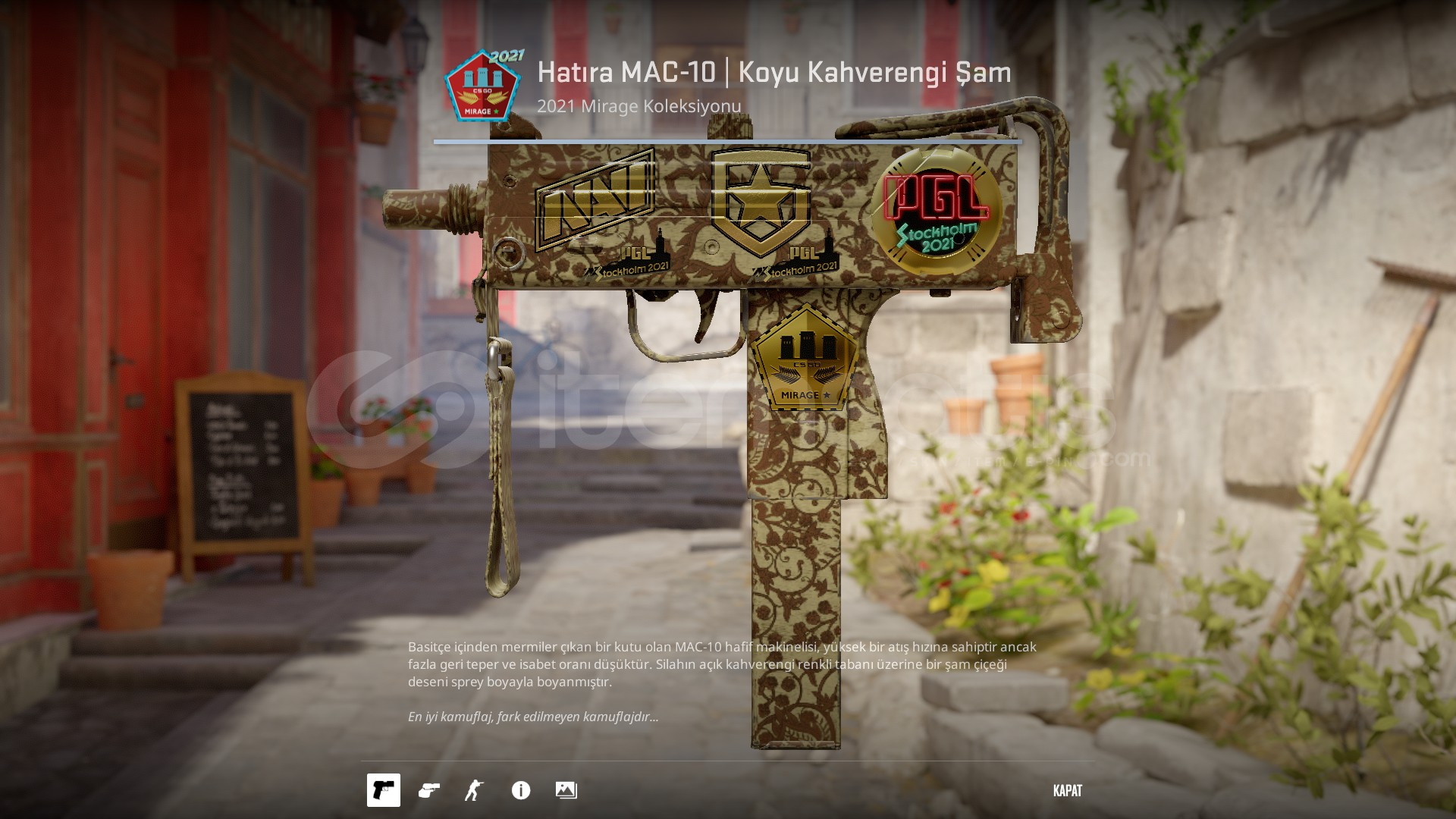 Hatıra MAC-10 | Koyu Kahverengi Şam Hatıra MAC-10 | Koyu Kahverengi Şam