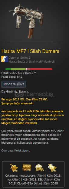 Hatıra MP7 | Silah Dumanı Hatıra MP7 | Silah Dumanı