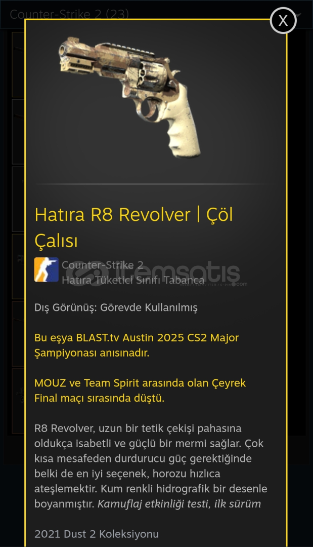 Hatıra R8 Revoler (Çöl Çalısı) (FT) Hatıra R8 Revoler (Çöl Çalısı) (FT)