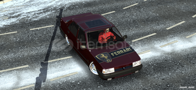 HD LOGO FERARİ ÖNDE ARKADA CAMDA ÇİZİM 