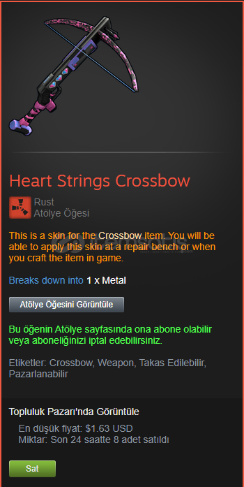 Heart Strings Crossbow - Rust Skin Heart Strings Crossbow - Rust Skin