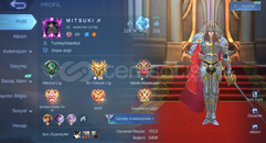 ✨Hero 110 | 169 Skin Amblem Max Mükemmel Hesap✨