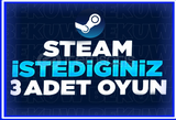 ⭐STEAM İSTEDİĞİNİZ 3 OYUN+DESTEK⭐