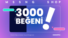 Hesabınıza kalıcı 3000 like