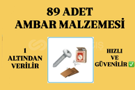 [HIZLI] 89 ADET AMBAR MALZEMESİ 
