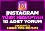 ⭐[HIZLI] INSTAGRAM TÜRK HESAPTAN 10 ADET YORUM⭐