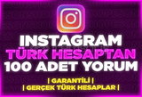 ⭐[HIZLI] INSTAGRAM TÜRK HESAPTAN 100 ADET YORUM