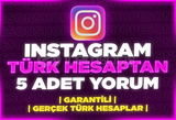 ⭐[HIZLI] INSTAGRAM TÜRK HESAPTAN 5 ADET YORUM⭐