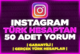 ⭐[HIZLI] INSTAGRAM TÜRK HESAPTAN 50 ADET YORUM⭐