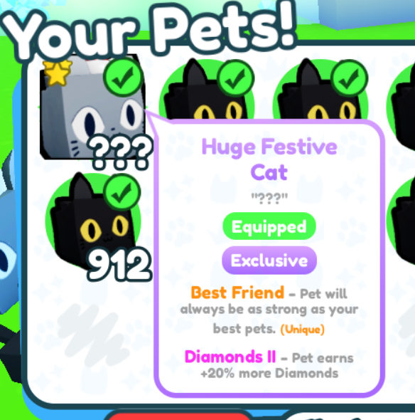 Huge Festive Cat Pet Simulator X ( Dupe Değ 459543 İtemsatış