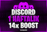 [STOK VAR]⭐ Discord 1 Haftalık 14x Boost ⭐