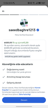 İNDİRİMLİ META VERİFİED+ 130 TAKİP İSTEĞİ 