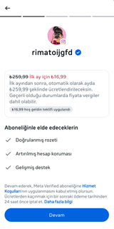 İndirimli Meta Verified + 150 DOĞAL TAKİPÇİ 