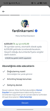 İndirimli Meta Verified + 74 Takipçi İstekli 