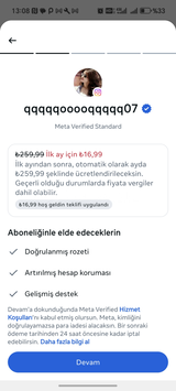 İndirimli Meta Verified + 64 Takip İstekli 