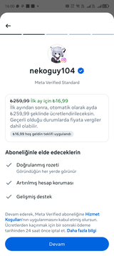 İNDİRİMLİ META VERİFİED+META Aİ YAPAY ZEKA 
