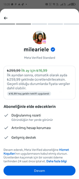  İndirimli Meta Verified + Meta Ai Yapay Zeka 