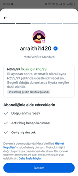 İndirimli Meta Verified+ TAKİP İSTEKLİ+ 2016 