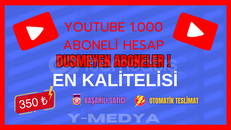 İNDİRİMLİ !!! YOUTUBE 1.000 ABONELİ HAZIR HESAP