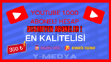 İNDİRİMLİ !!! YOUTUBE 1.000 ABONELİ HAZIR HESAP