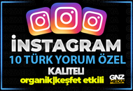⭐İNSTAGRAM 10 ADET ORGANİK TÜRK ÖZEL YORUM⭐