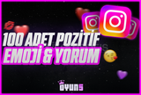 ⭐İnstagram 100 Adet Pozitif Emoji Yorum⭐